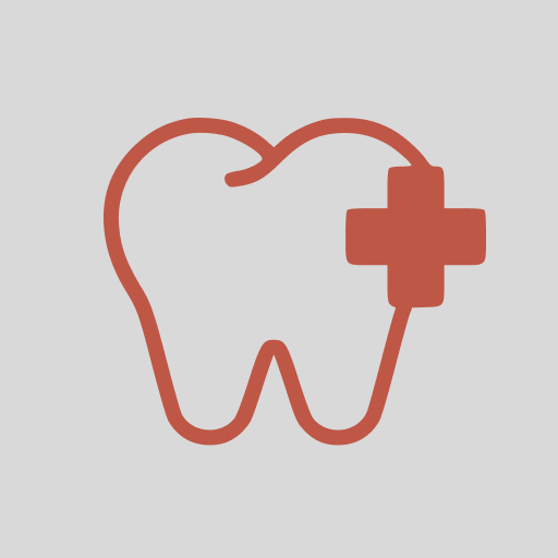 Tooth with a medical cross