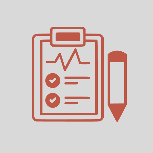 Health report clipboard pencil